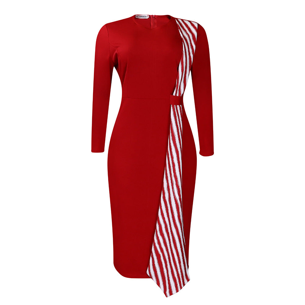 Damenkleid Asymmetrisch Bindedetail Schmal Eveloria