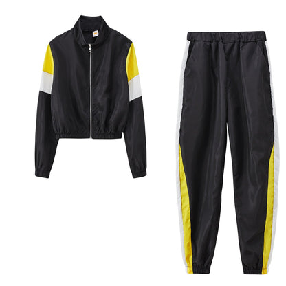 Damen Sport-Trackset Elastisch Mit Stehkragen Eveloria