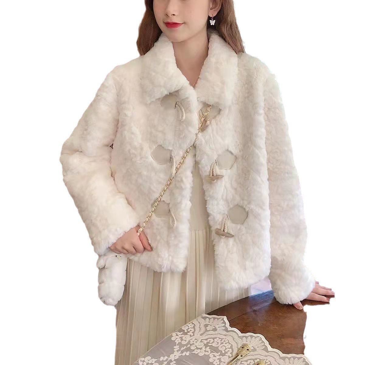 Damen Kunstfelljacke Elegantes Design