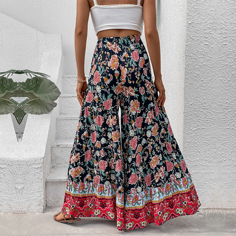 Damen Maxirock Floralmuster Ausgestellter Schnitt Eveloria