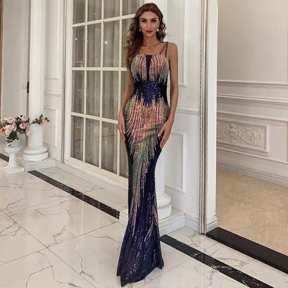 Damen Paillettenkleid Schimmernd Figurbetont Eveloria