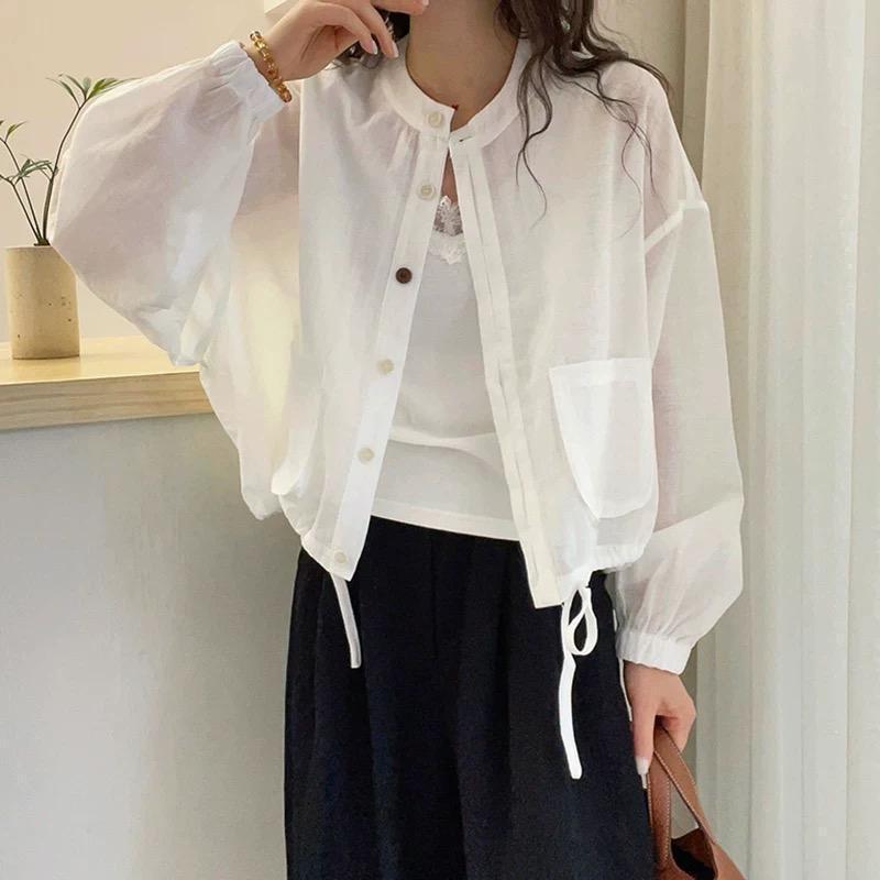 Damen Kurzarmjacke mit Taschen und Kordelzug Eveloria
