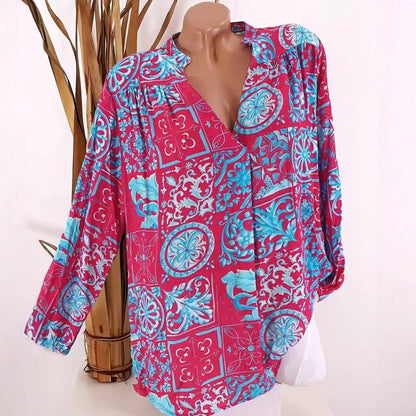 Damen Bluse Floralmuster Lässiger Schnitt - Eveloria