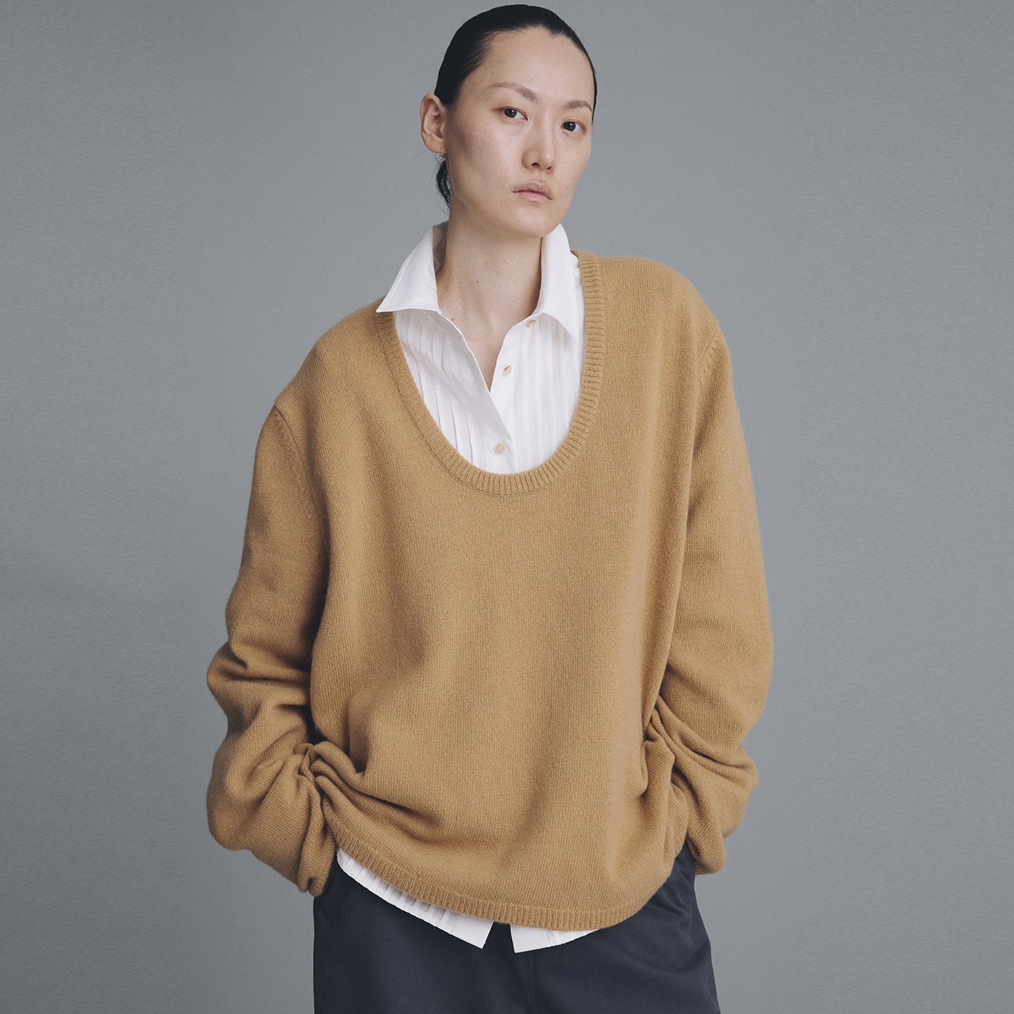 Damen Strickpullover Rundhalsausschnitt Eveloria