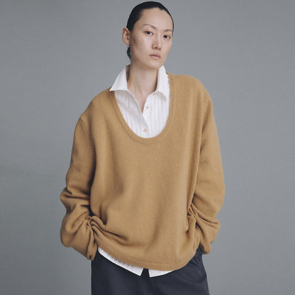 Damen Strickpullover Rundhalsausschnitt Eveloria