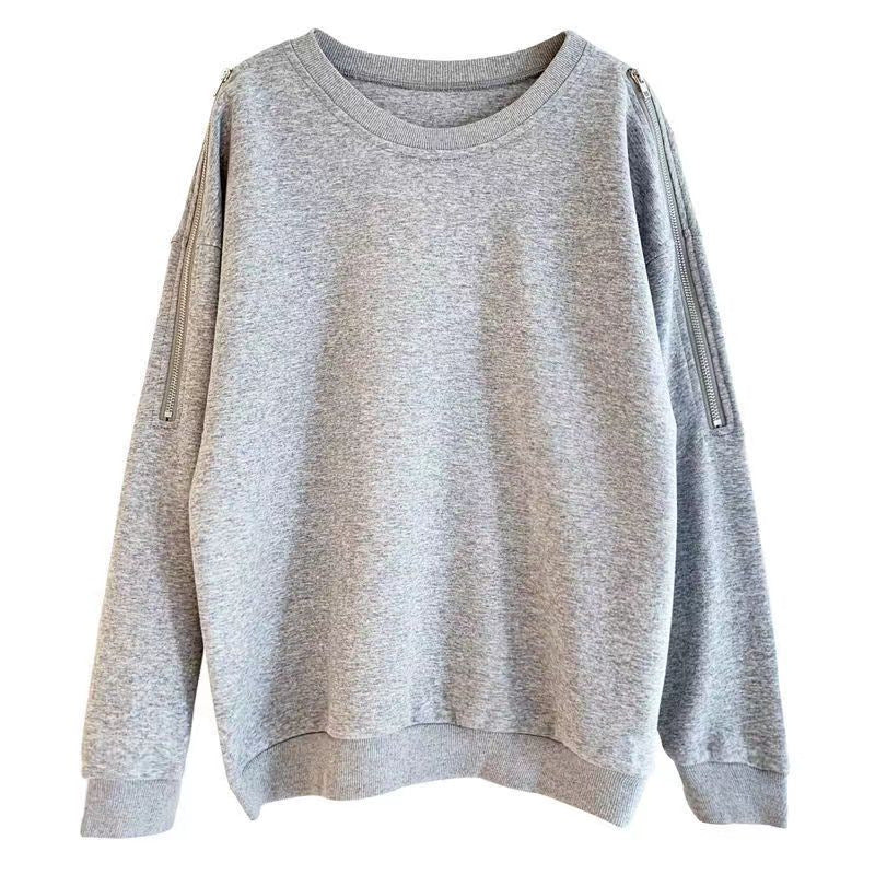 Damen Oversized Pullover Offene Schultern Modern