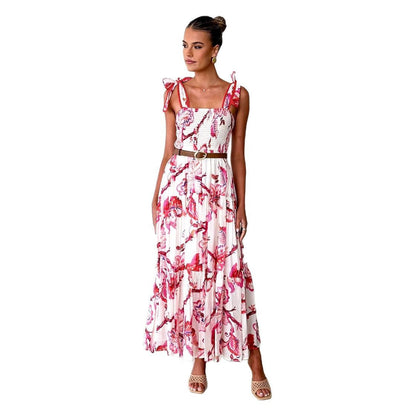 Damen Maxikleid Rüschendesign Fließend Eveloria