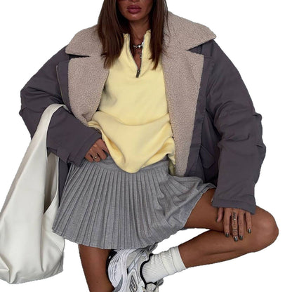 Damen Oversized Jacke Teddyfutter Eveloria