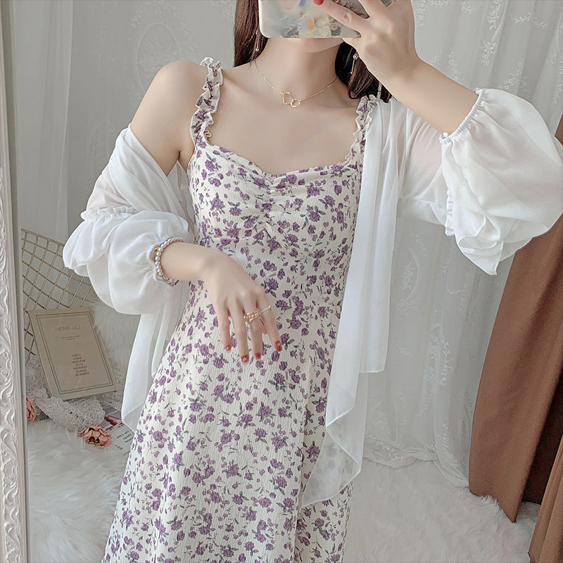 Damen Maxikleid Flora Wickel Detail Lang