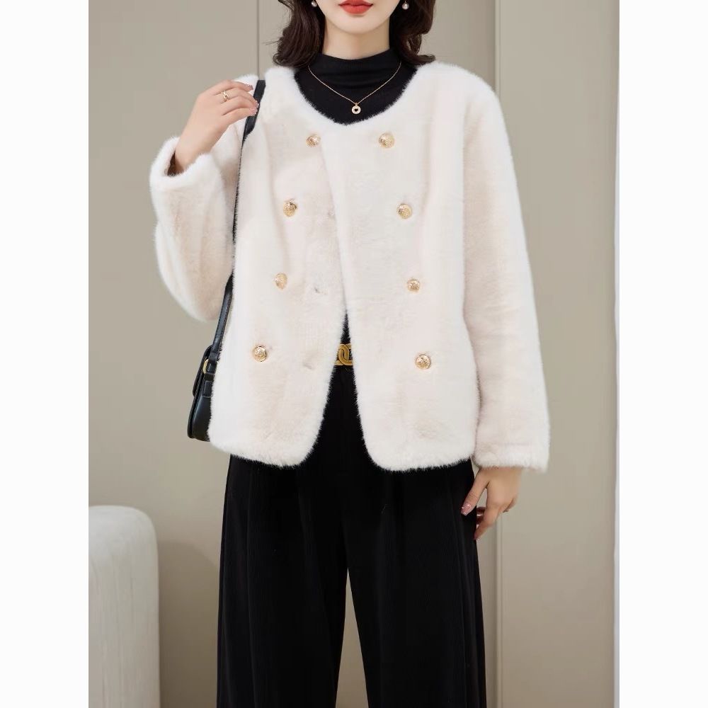 Damen Softjacke Elegant Knöpfe Eveloria