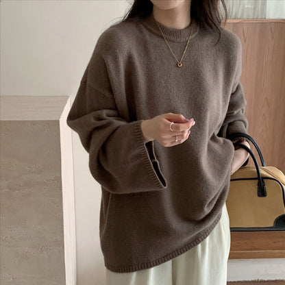 Damen Oversized Strickpullover Weiter Schnitt Feines Material