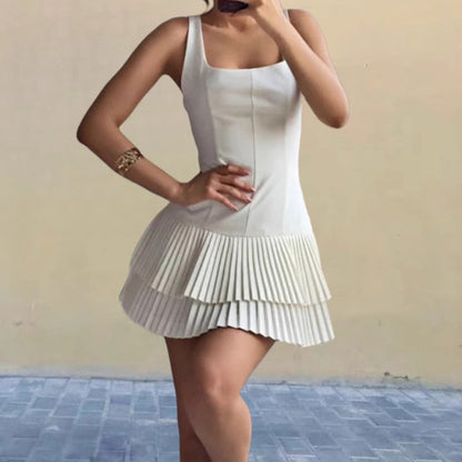 Damen Kurzkleid Rüschendetails Fließend Eveloria - Eveloria