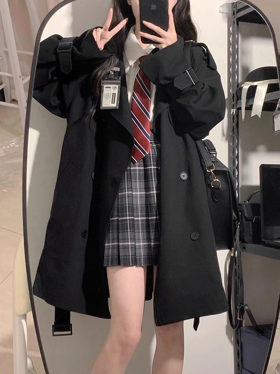 Damen Trenchcoat Oversized Schnitt Eveloria