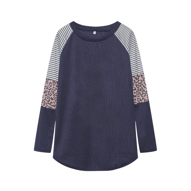 Damen Langarmshirt Tiermuster Streifendesign Eveloria