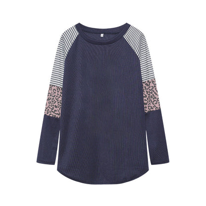 Damen Langarmshirt Tiermuster Streifendesign Eveloria