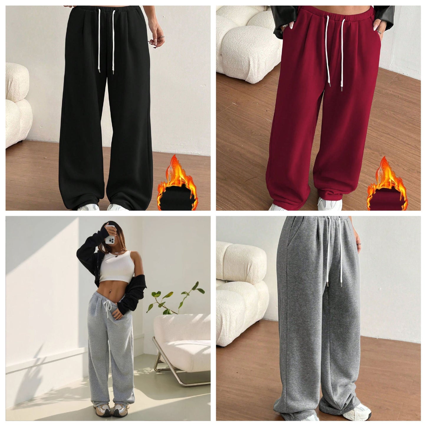 Damen Sweathose Bequem Lässiger Schnitt Schwarz Eveloria - Eveloria