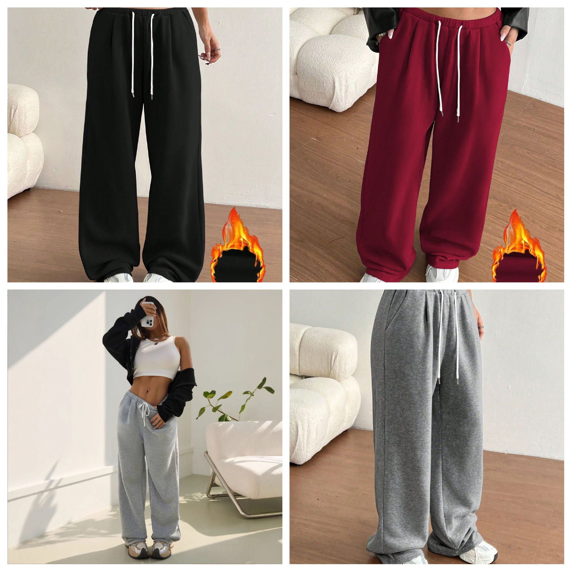 Damen Sweathose Bequem Lässiger Schnitt Schwarz Eveloria - Eveloria