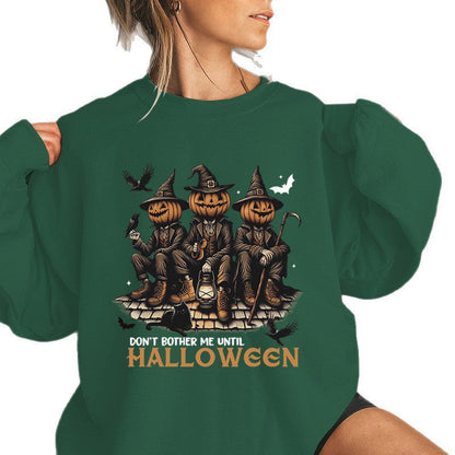Damen Sweatshirt Halloween-Motiv Baumwolle Gemütlich Grau