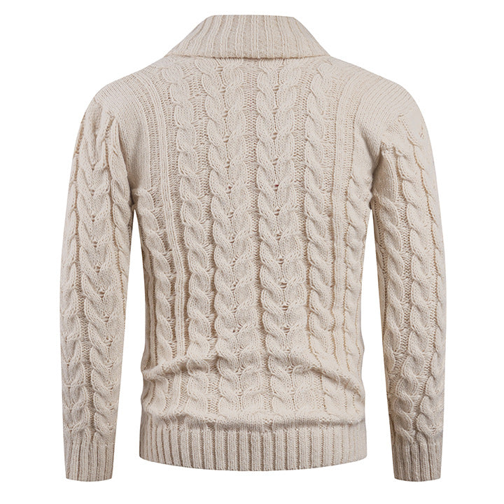 Herren Strickcardigan Zopfmuster Eleganter Schalkragen Bequem
