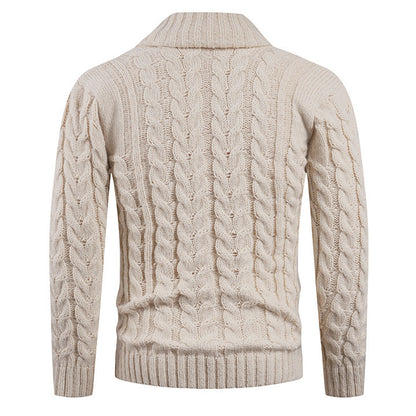 Herren Strickcardigan Zopfmuster Eleganter Schalkragen Bequem