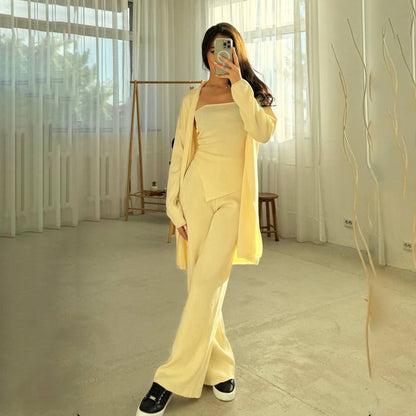 Damen Lounge-Set Ärmelloses Weiter Cardigan