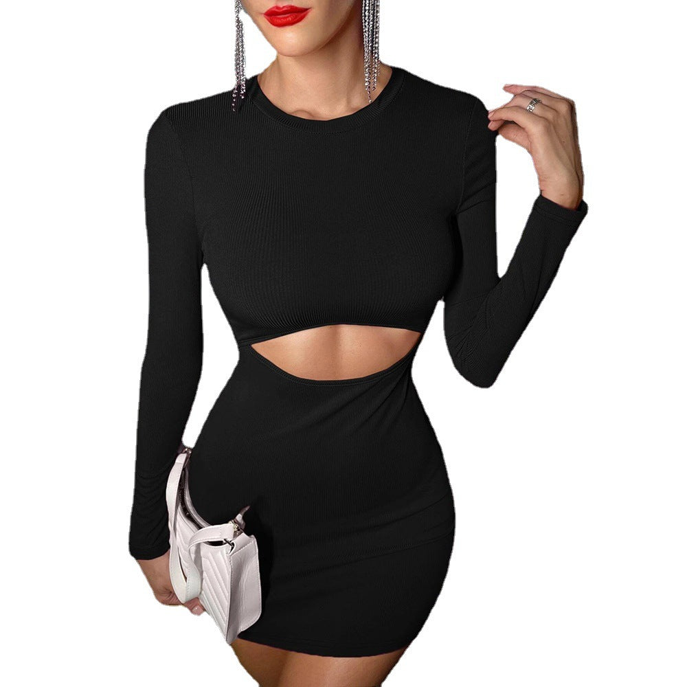 Damen Minikleid Cut-Out langärmlig Eveloria