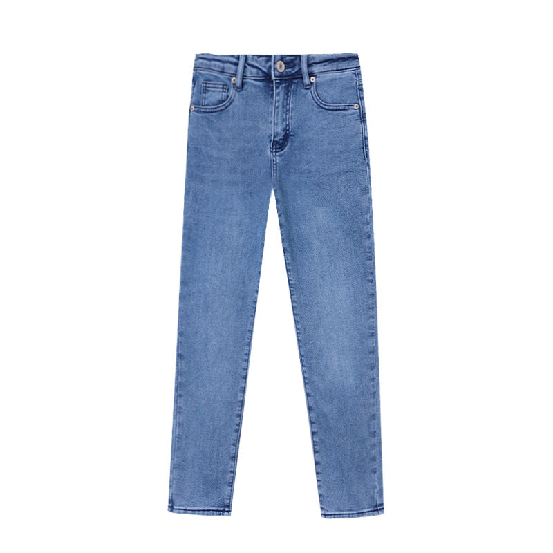 Damen Hochtaillierte Jeans Moderner Schnitt Schmales Bein Eveloria