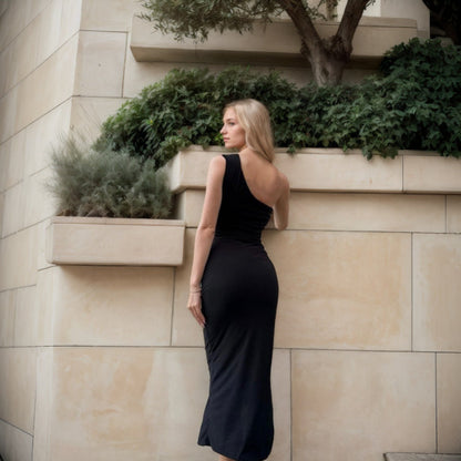 Damen Wickelkleid Asymmetrischer Ausschnitt Rüschen-Finish Elegantes