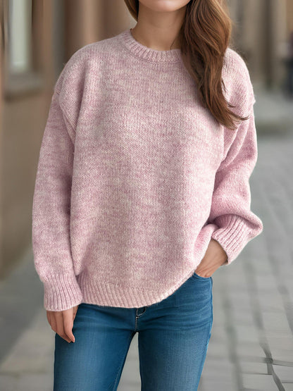 Damen Grobstrickpullover Moderner Schnitt Weite Ärmel