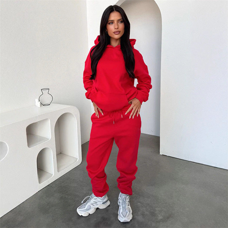 Damen Sportliches Loungewear-Set mit Kapuze elastisch Eveloria