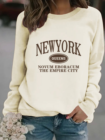 Damen Sweatshirt New Yorker Schriftzug Eveloria