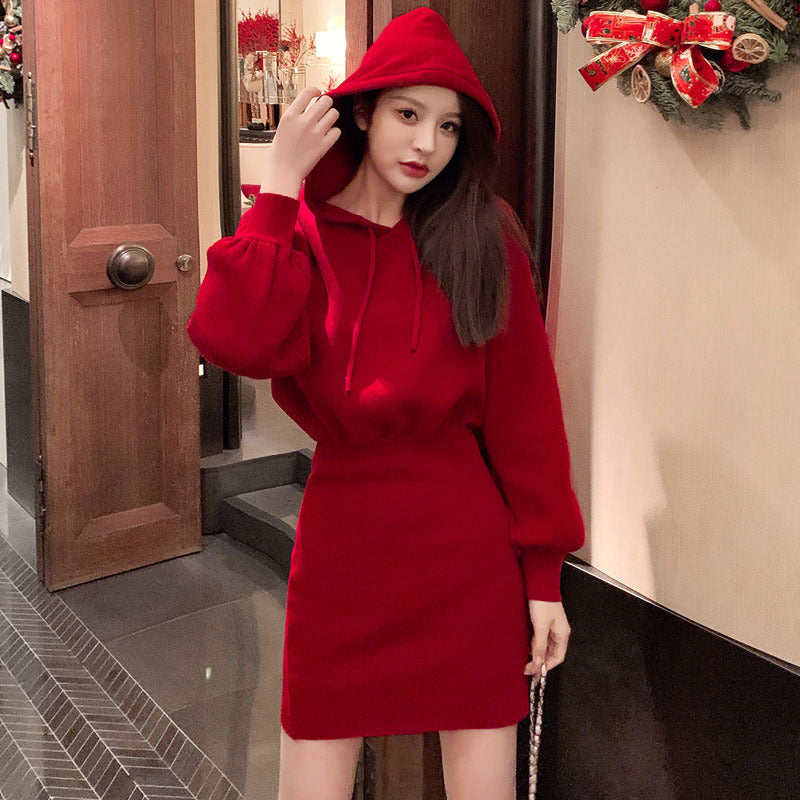 Damen Hoodie-Kleid Lässig Mit Taschen Eveloria