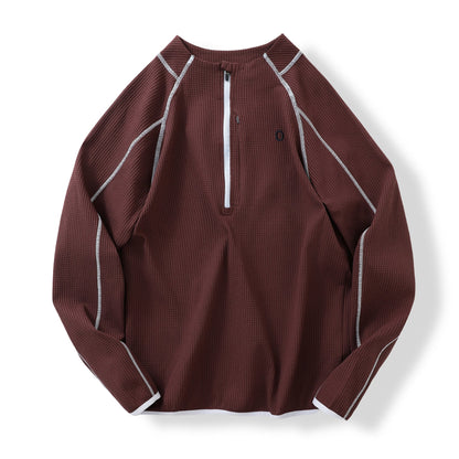 Damen Pullover Innovativ Reißverschluss Strukturiert Eveloria