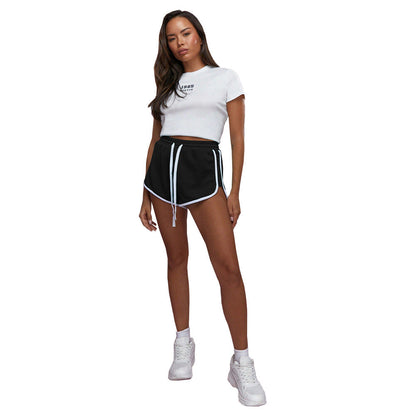 Damen Sport-Shorts Veloursstruktur Seitliche Kontraststreifen