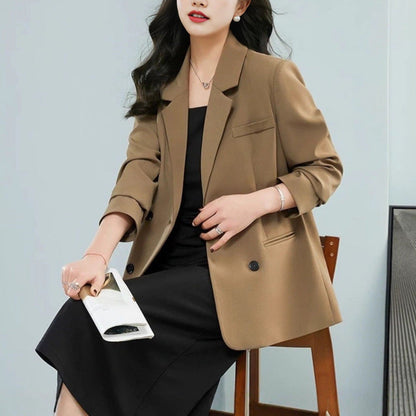 Damen Oversized Blazer Doppelter Knopfleiste Stylisch Eveloria