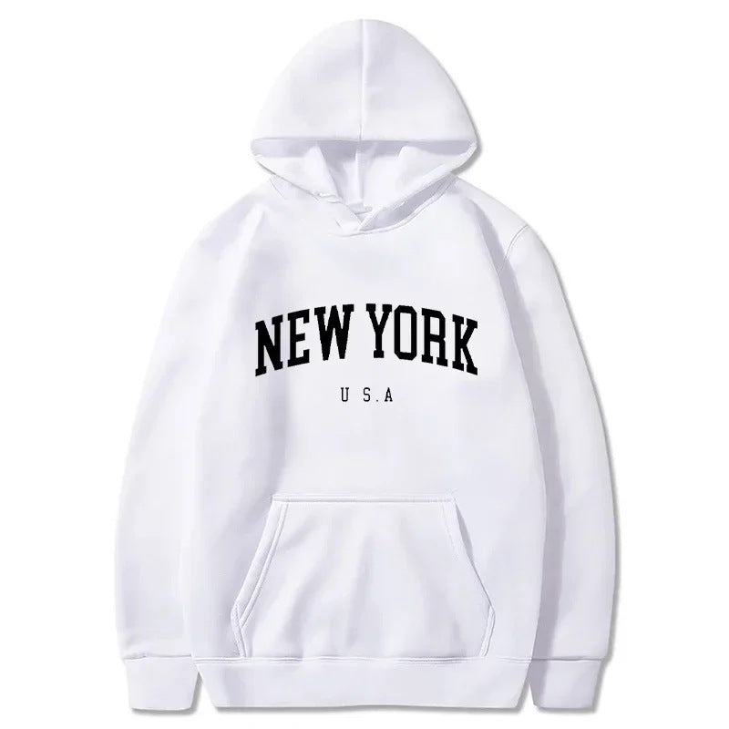 Damen Kapuzenpullover New York Print Bequem