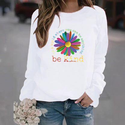 Damen Sweatshirt Bunt Blumen-Design Weich Eveloria