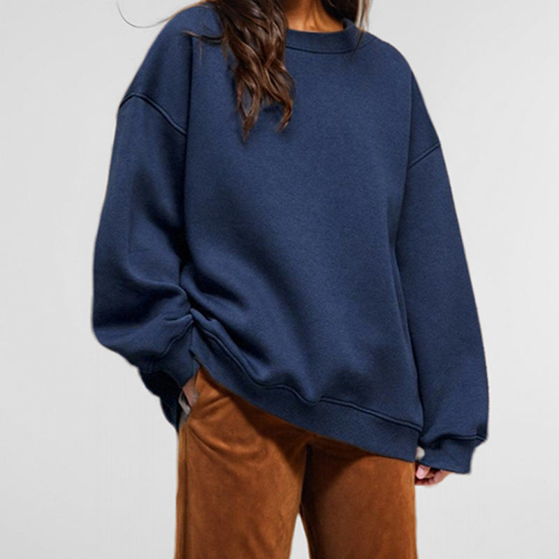 Damen Oversized Sweatshirt Weites Design Lässig Grau Eveloria - Eveloria
