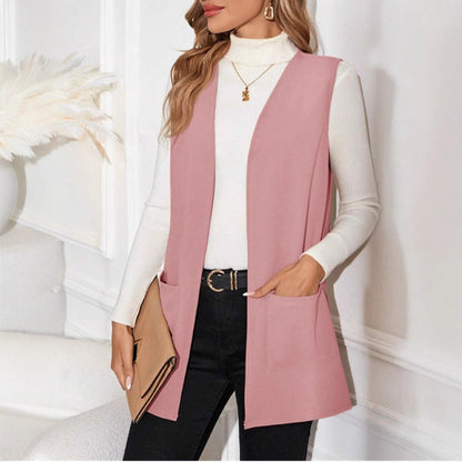 Damen Longline Wendeweste mit Taschen
