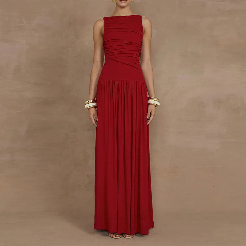 Damen Maxikleid Raffiniertes Raffung Design Eveloria