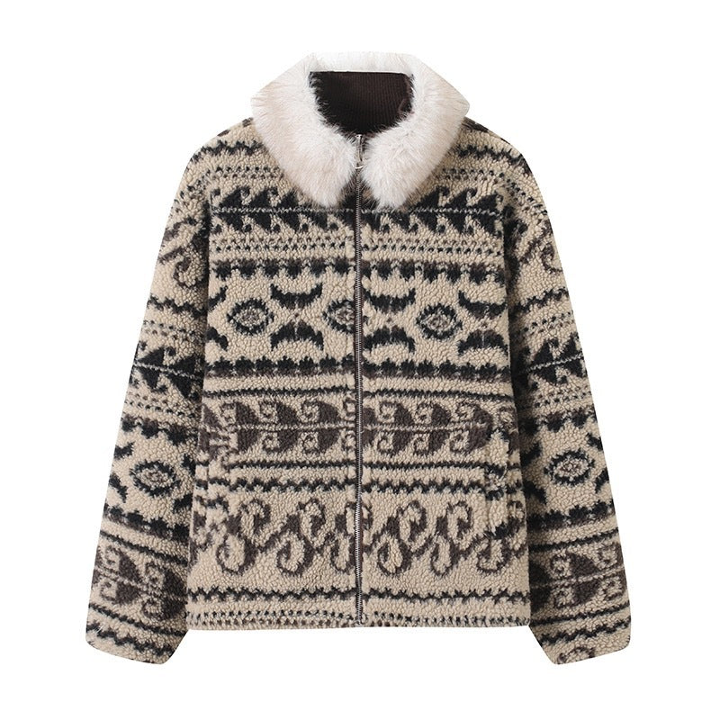 Damen Teddyjacke Gefütterter Kragen Eveloria