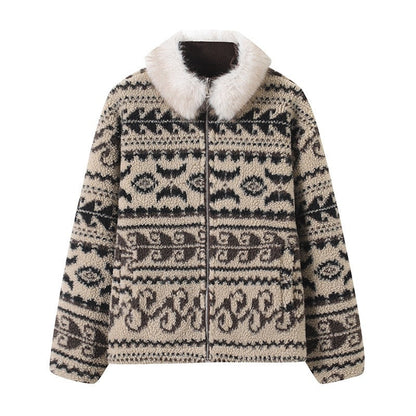 Damen Teddyjacke Gefütterter Kragen Eveloria