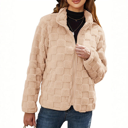 Damen Fleecejacke Strukturiert Eingrifftaschen Eveloria
