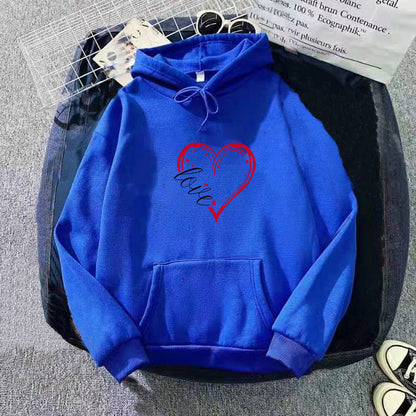 Damen Kapuzenpullover Fleece Herz-Design