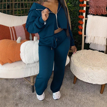 Damen Sport Outfit Crop- und Jogginghose Set