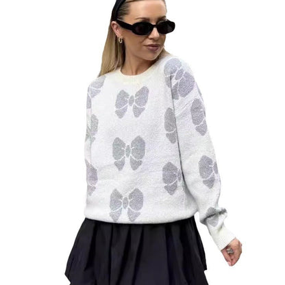 Damen Strickpullover Florales Muster Weiches Material