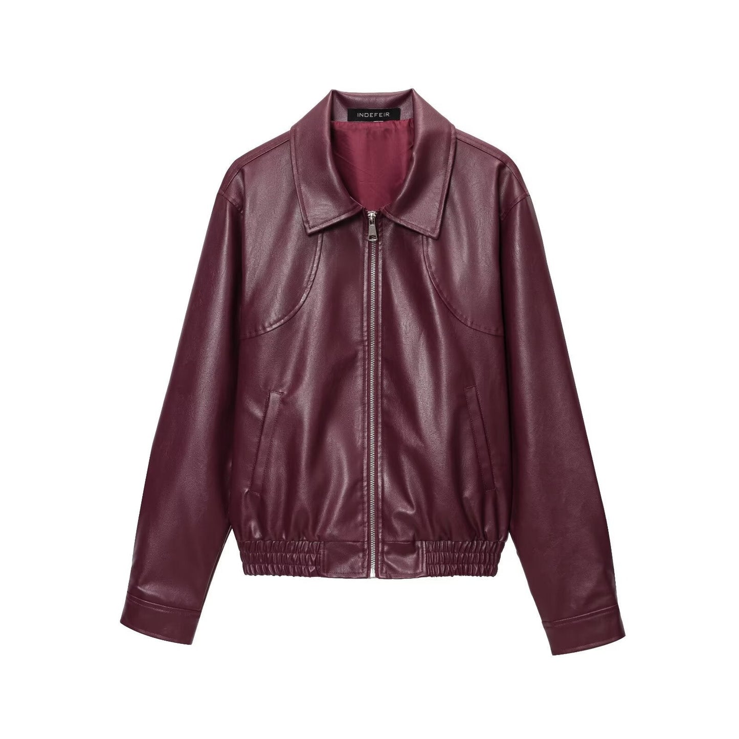 Damen Kunstlederjacke Elastischer Bund Eveloria