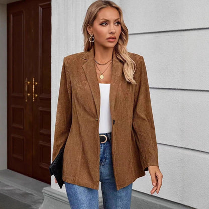 Damen Blazer Samtweich Struktur Oberfläche Eveloria