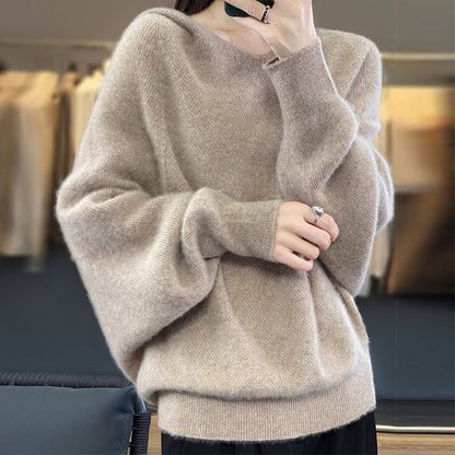 Damen Pullover V-Ausschnitt Weich Eveloria