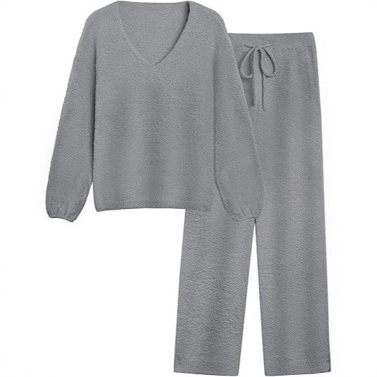 Damen Lounge-Set Weiches Strukturmaterial Beige - Eveloria
